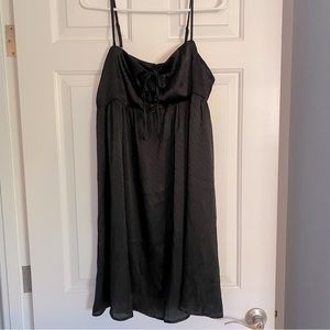 Black Satin Babydoll Dress